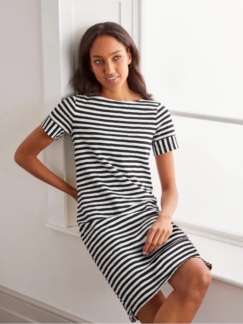 Boden Darcey Jersey T-Shirt Dress Nautical Cotton Dress Size 2